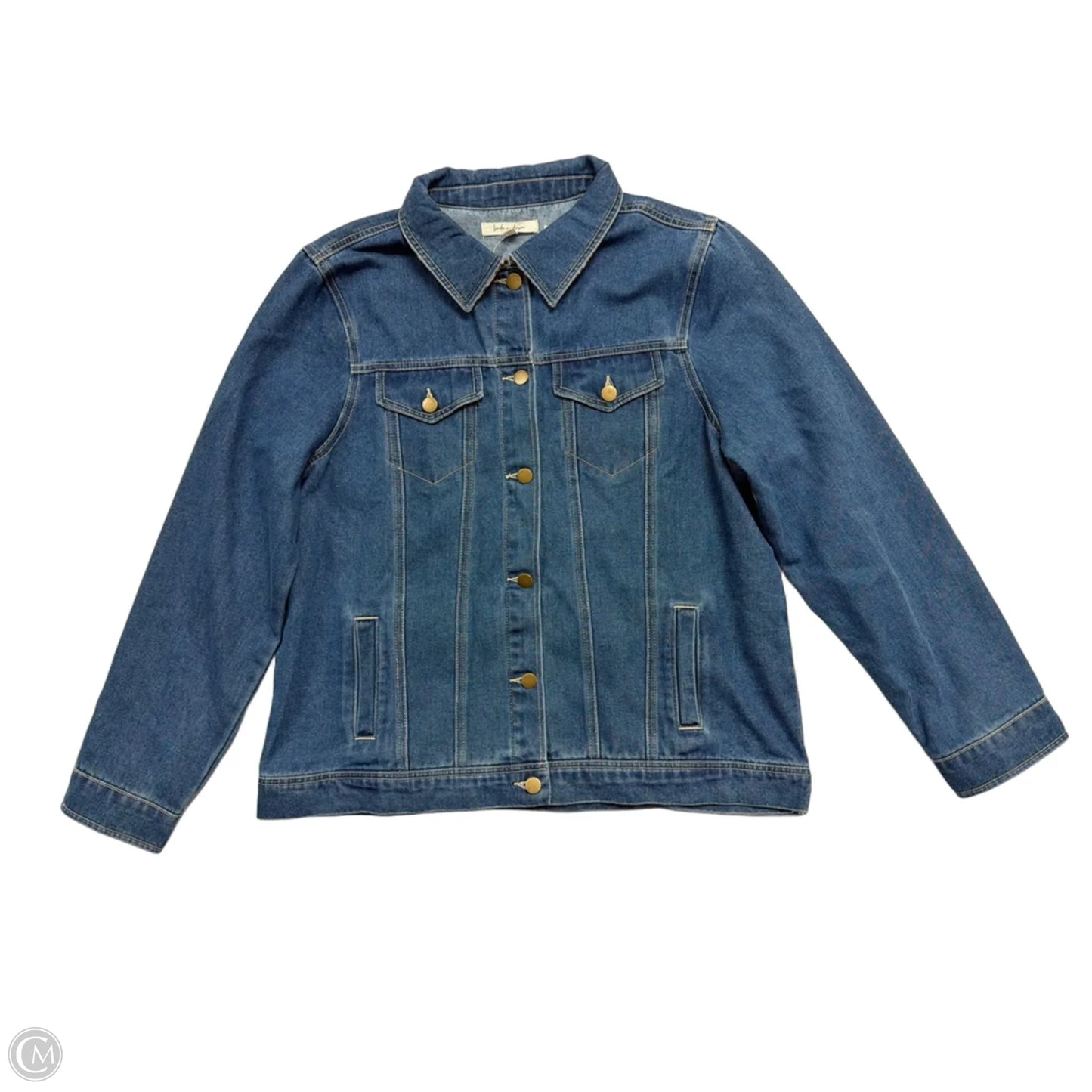Jacket Denim By Linda Anderson In Blue Denim, Size: Xl