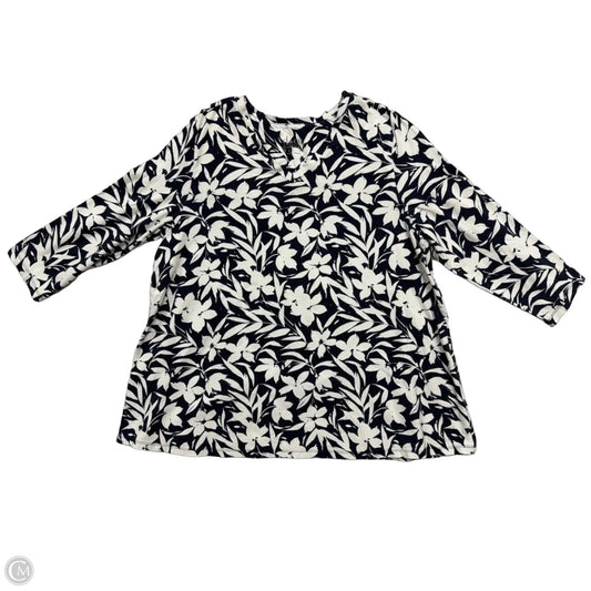 Top 3/4 Sleeve By D&co. In Floral Print, Size: M