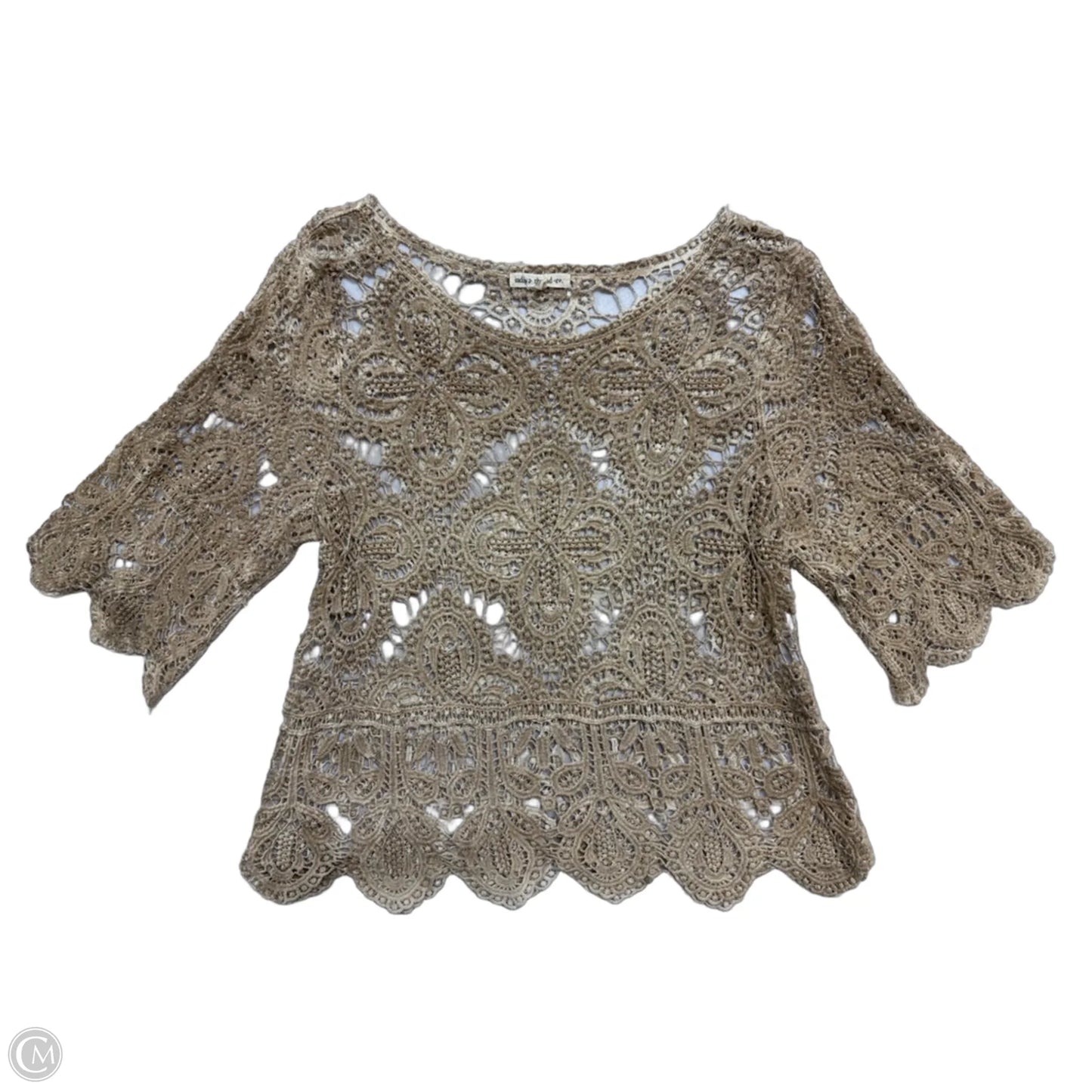 Top 3/4 Sleeve By Indigo Thread In Tan, Size: Xl