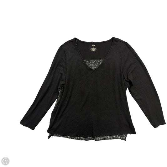 Top Long Sleeve By Evri In Black, Size: 1x