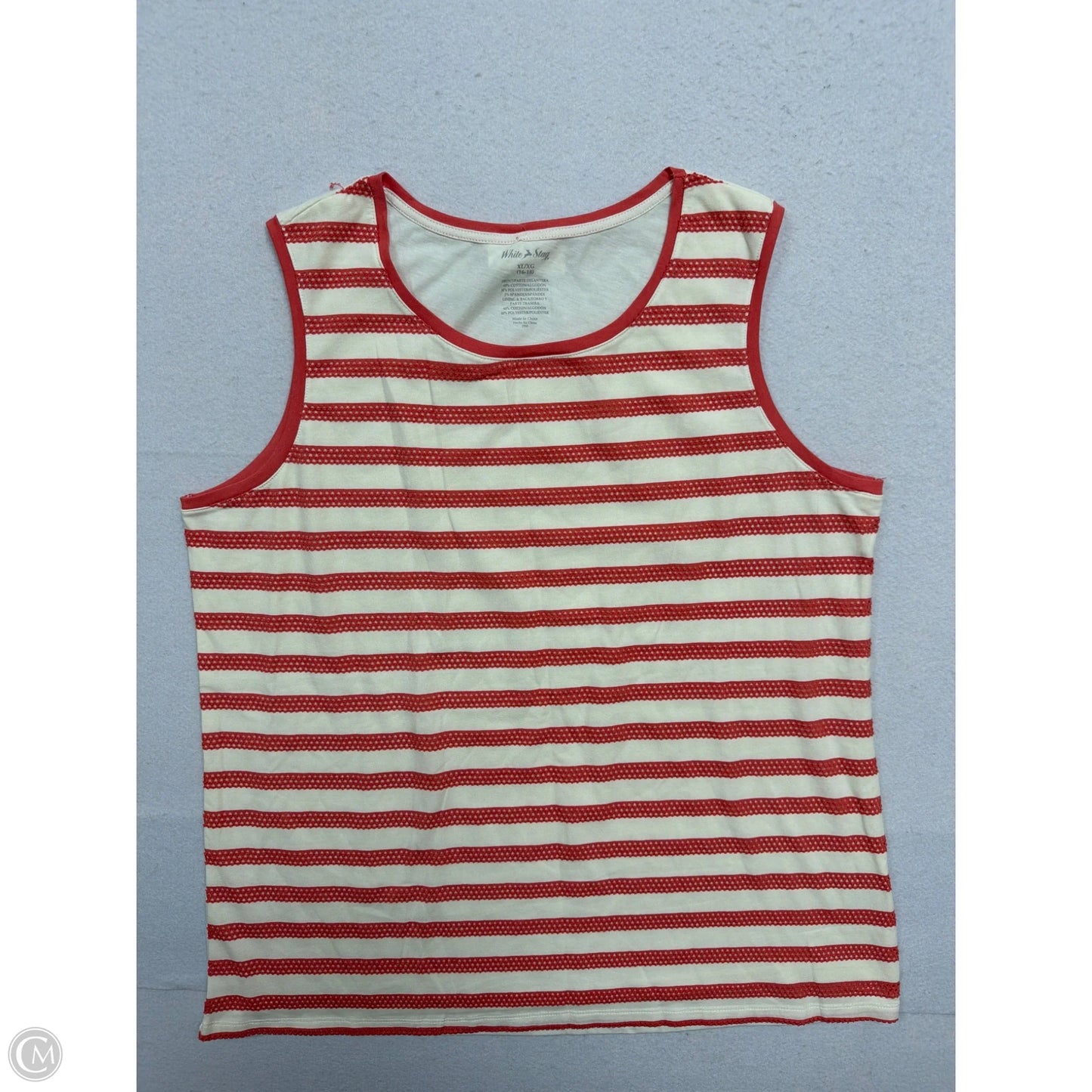 Tank Top By White Stag In Red & White, Size: Xl