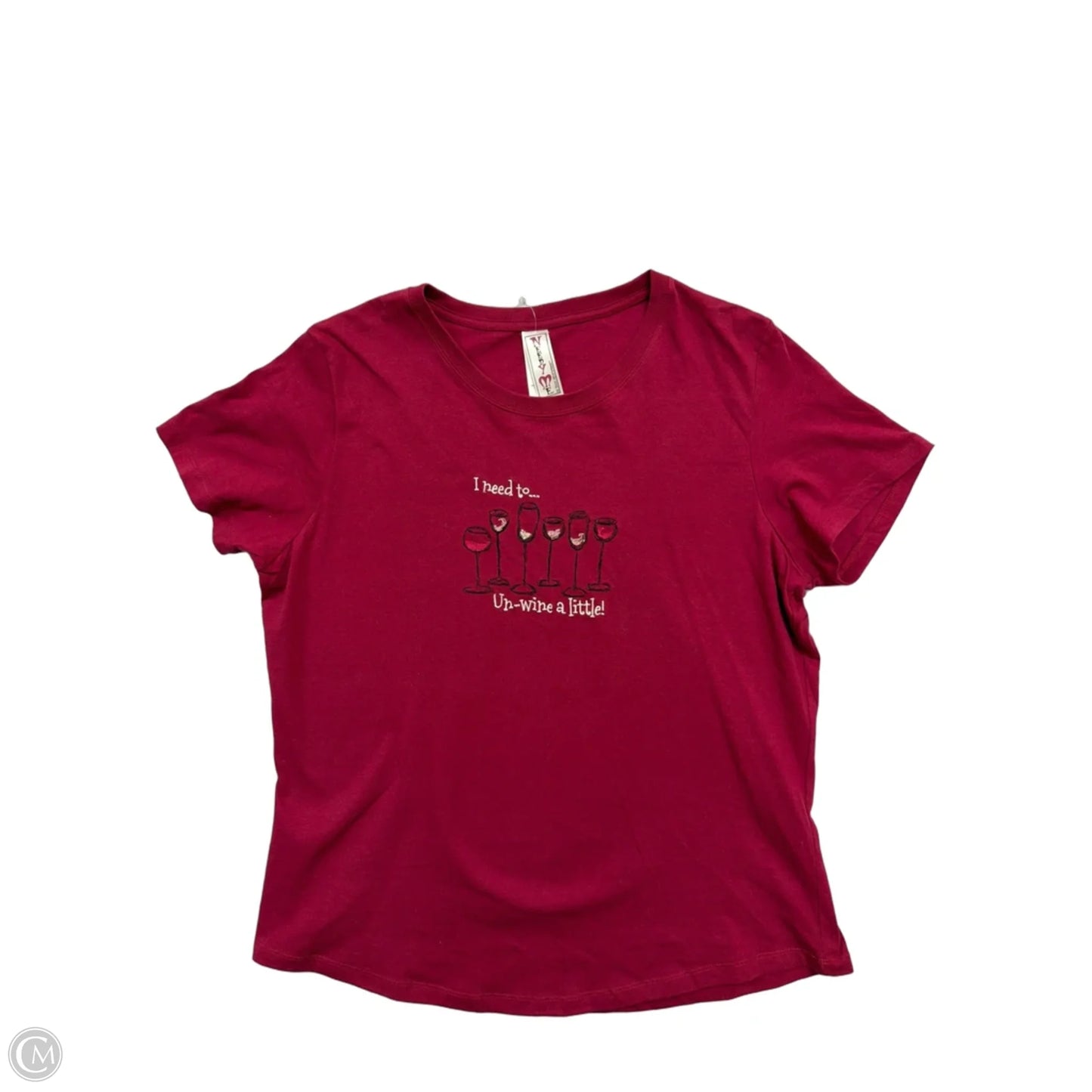 Top Short Sleeve By Cmf In Maroon, Size: Xl