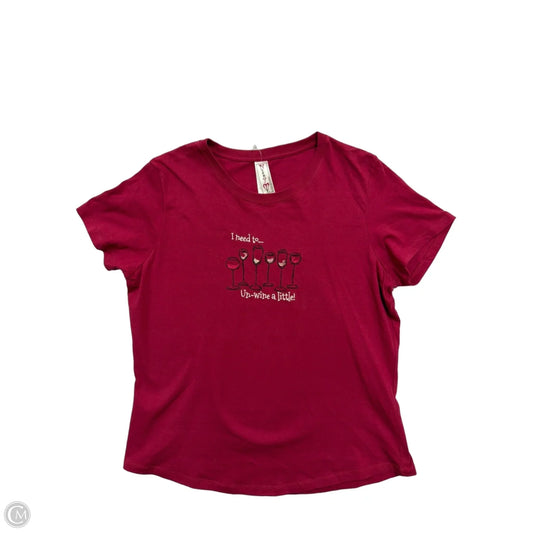 Top Short Sleeve By Cmf In Maroon, Size: Xl