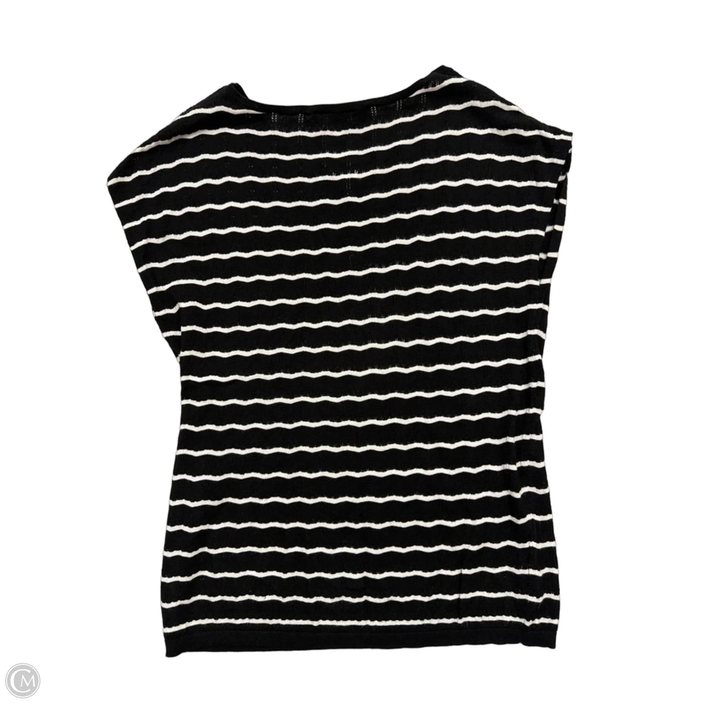 Top Short Sleeve By Loft In Black & White, Size: M