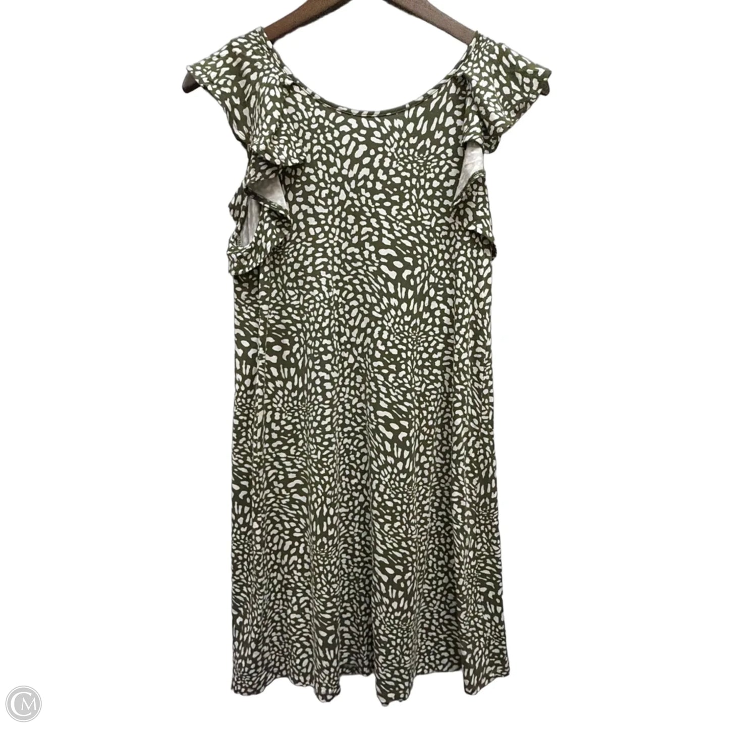 Dress Casual Midi By Loft In Green & White, Size: S
