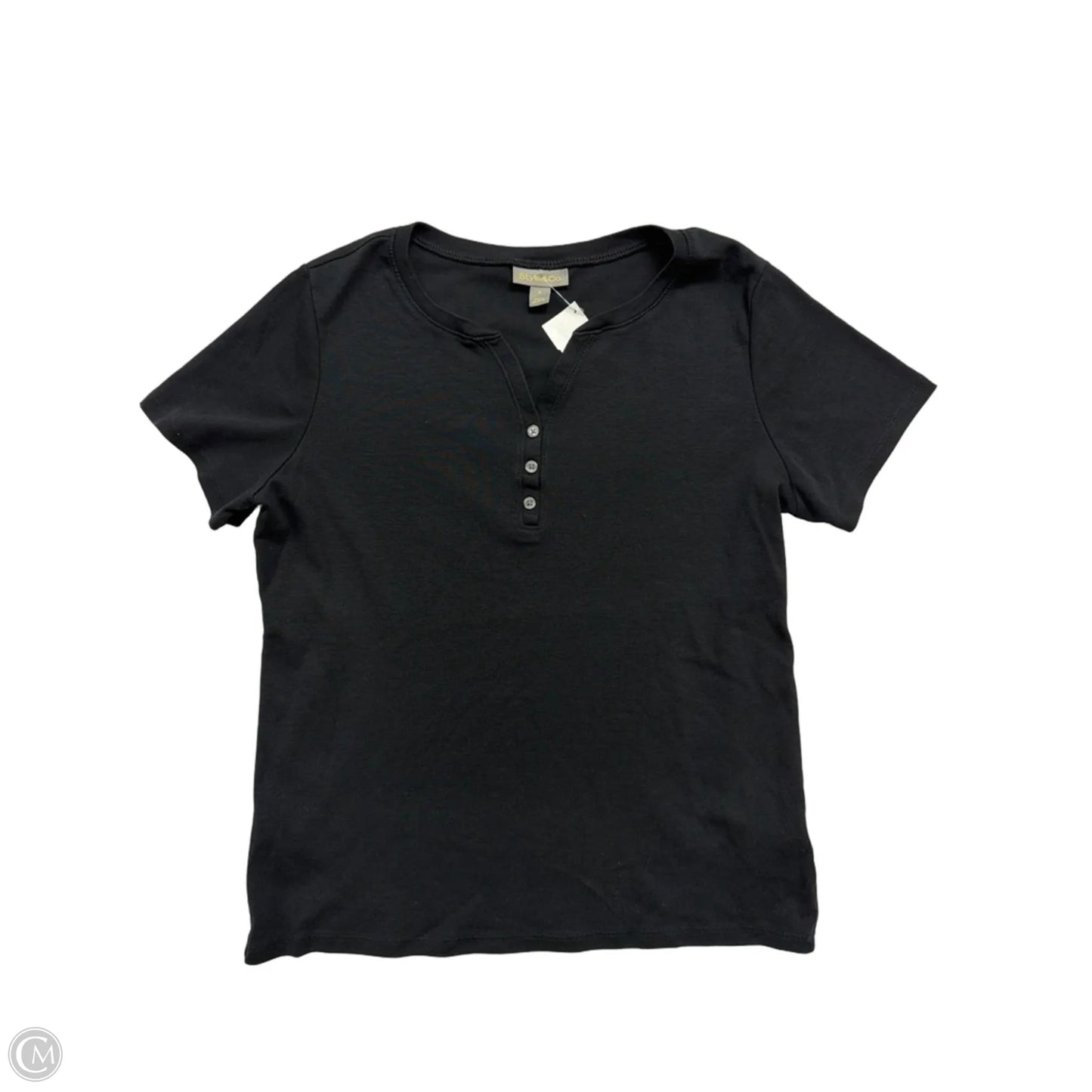 Top Short Sleeve By Style And Company In Black, Size: M