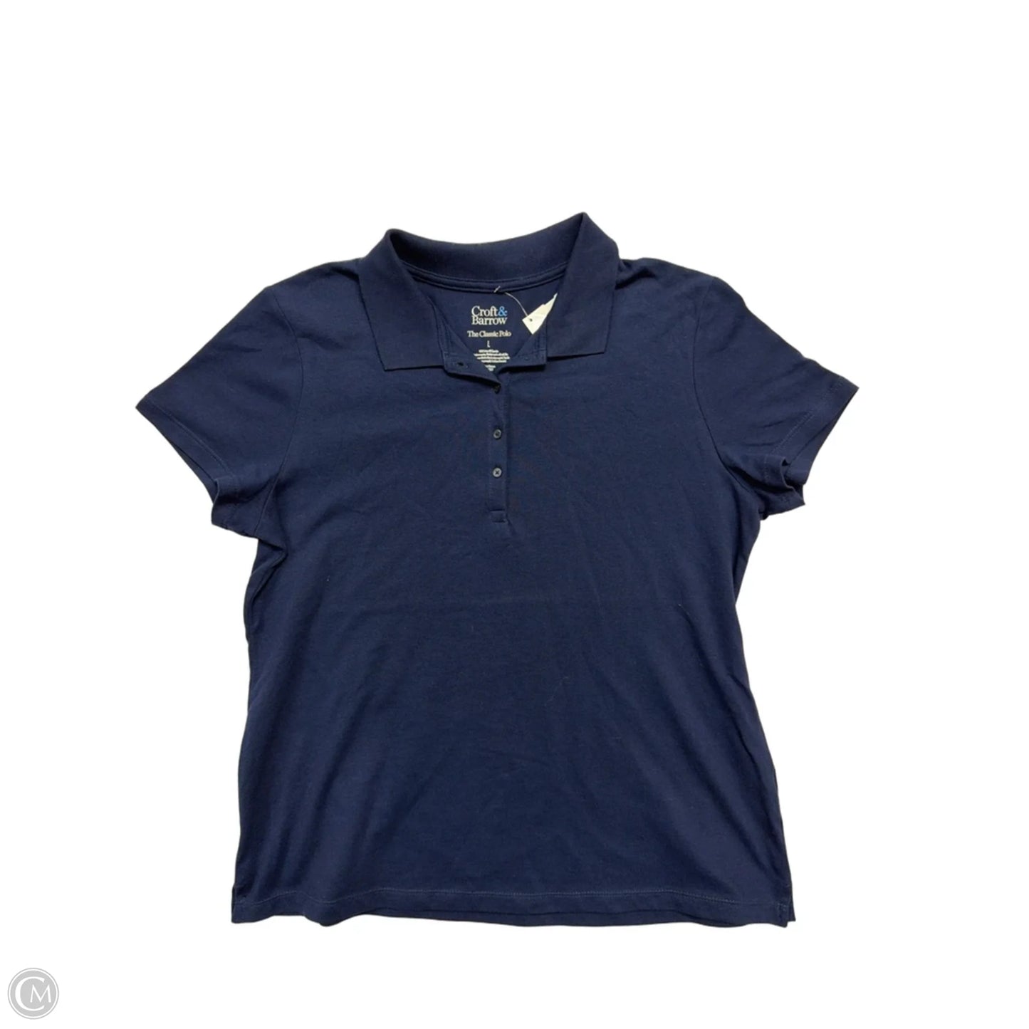 Top Short Sleeve By Croft And Barrow In Navy, Size: L