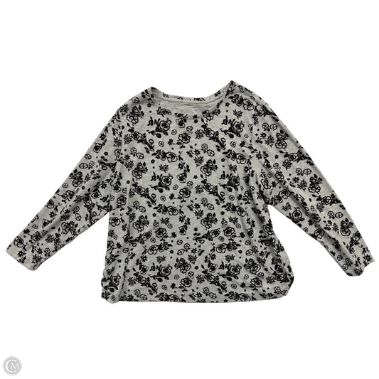 Top Long Sleeve By Talbots In Black & Grey, Size: 2x