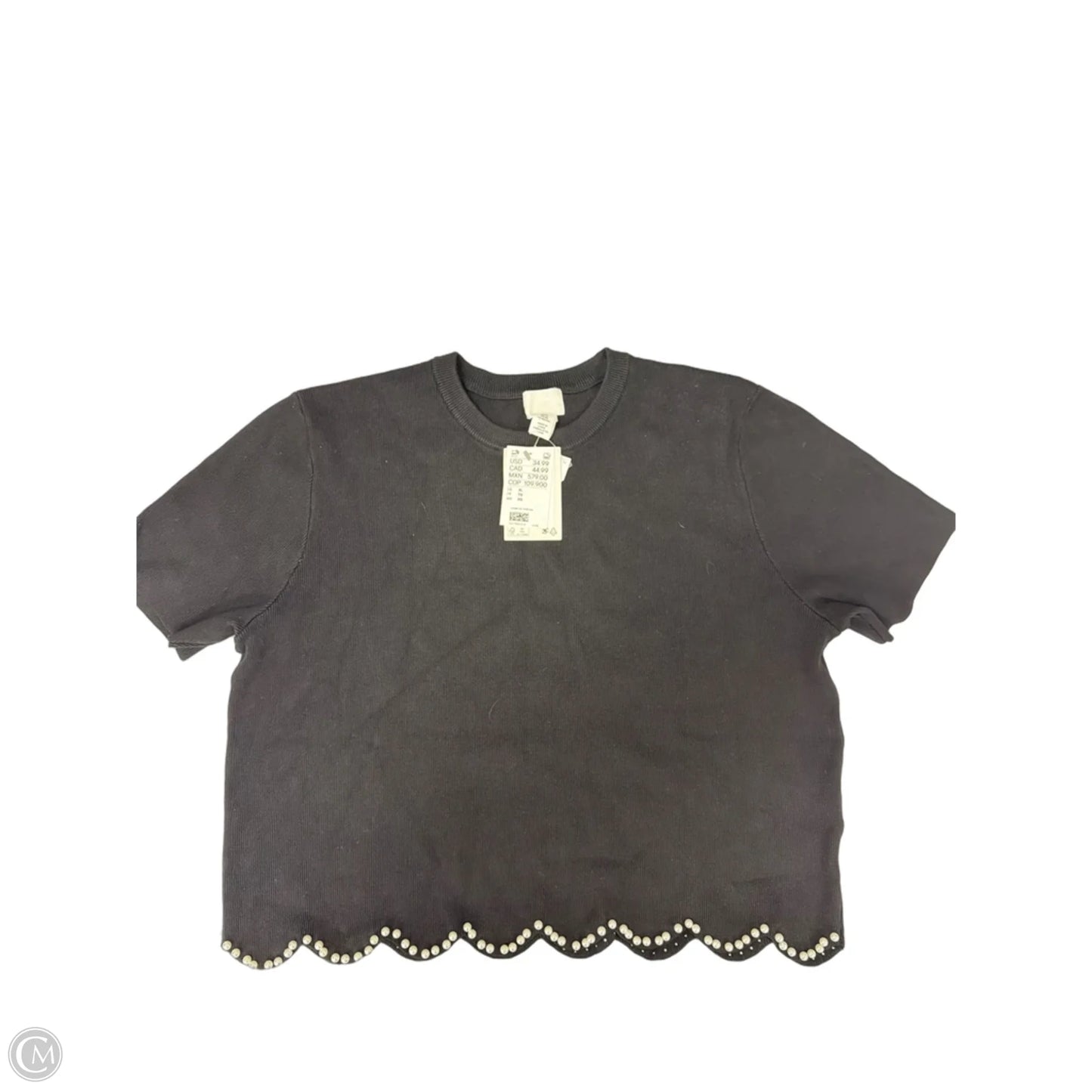 Top Short Sleeve By H&m In Black, Size: Xl