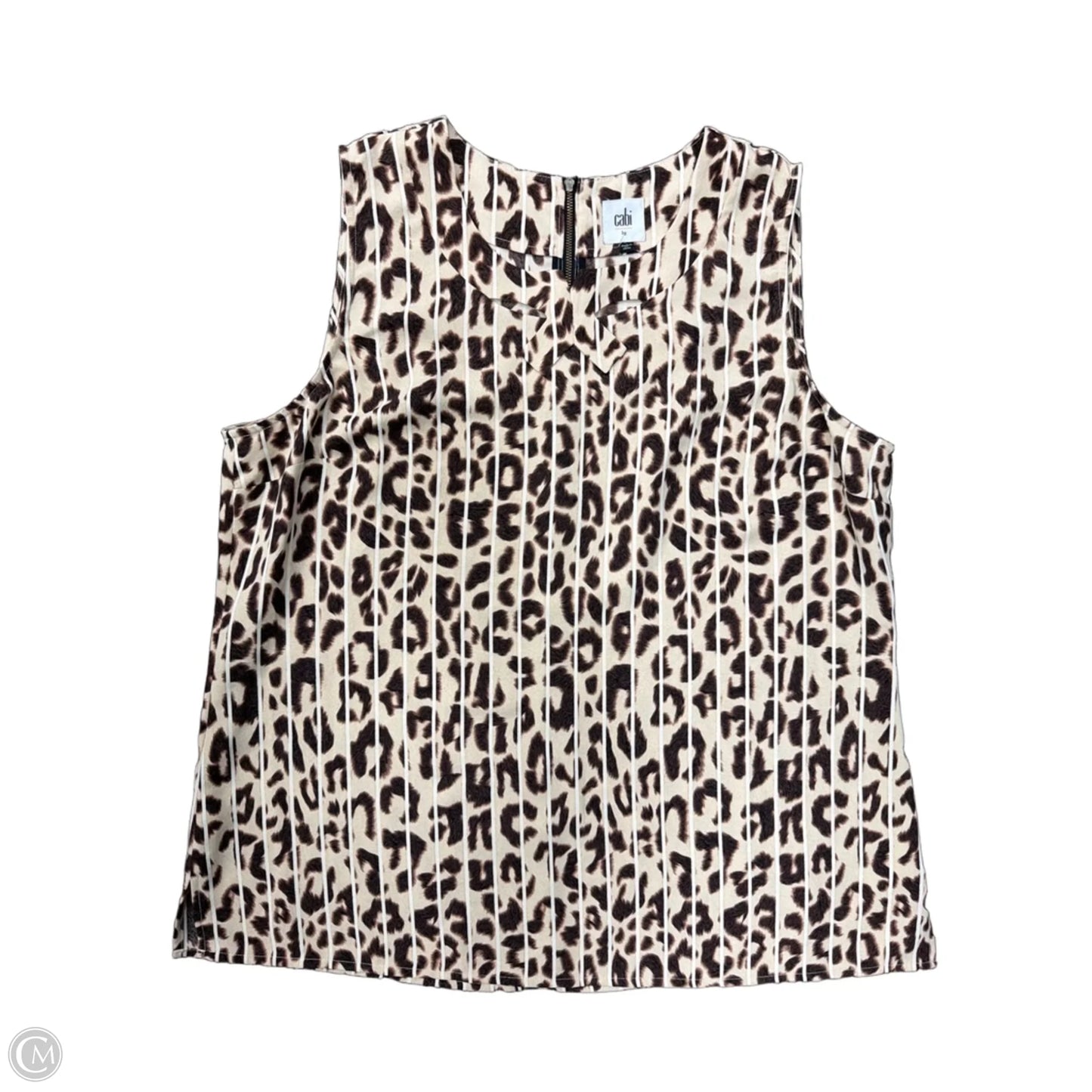 Top Sleeveless By Cabi In Animal Print, Size: L