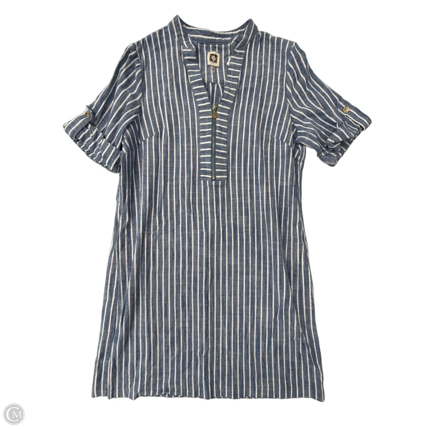 Dress Casual Midi By Anne Klein In Striped Pattern, Size: L