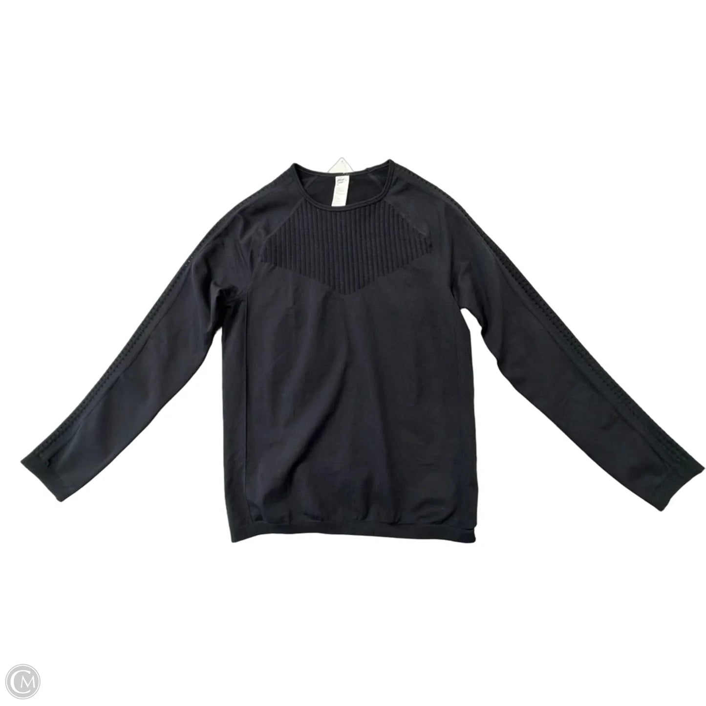 Athletic Top Long Sleeve Crewneck By Fabletics In Black, Size: L