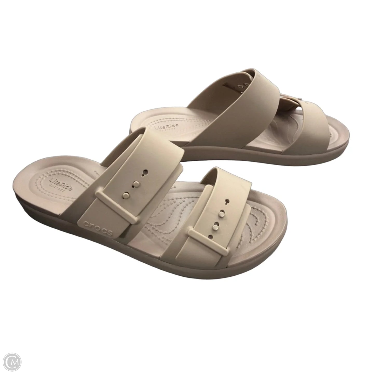 Sandals Flats By Crocs In Tan, Size: 8