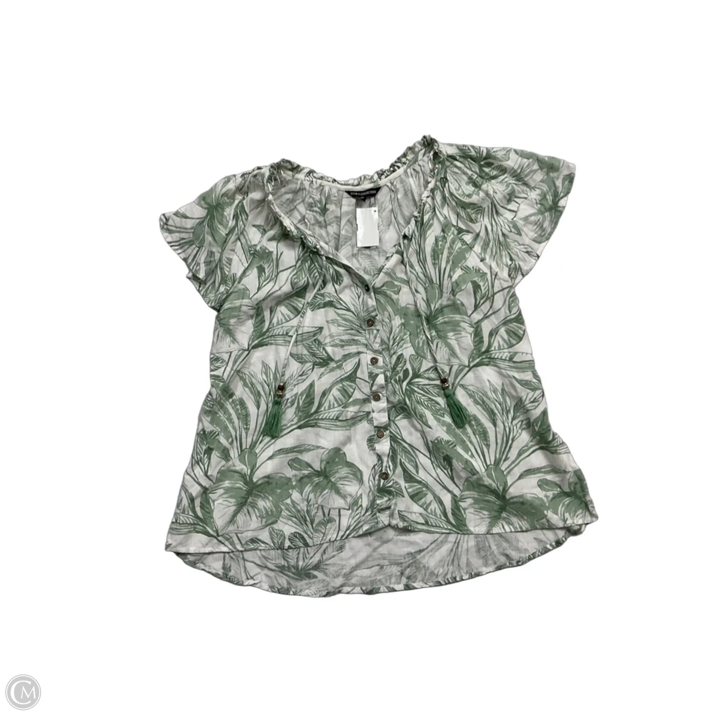 Top Short Sleeve By Club Z In Tropical Print, Size: M