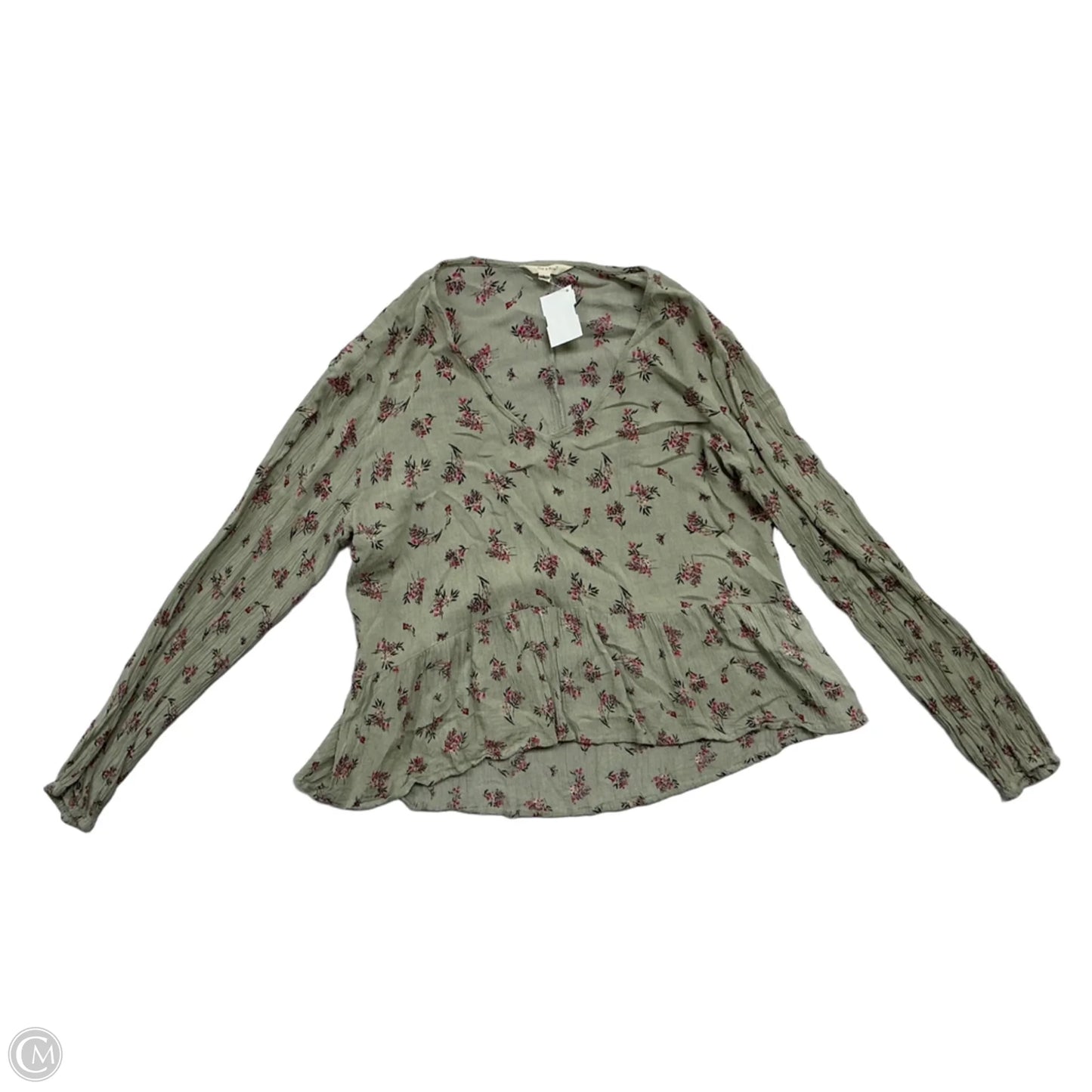 Top Long Sleeve By Sim & Sam In Floral Print, Size: L
