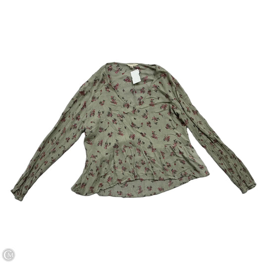 Top Long Sleeve By Sim & Sam In Floral Print, Size: L