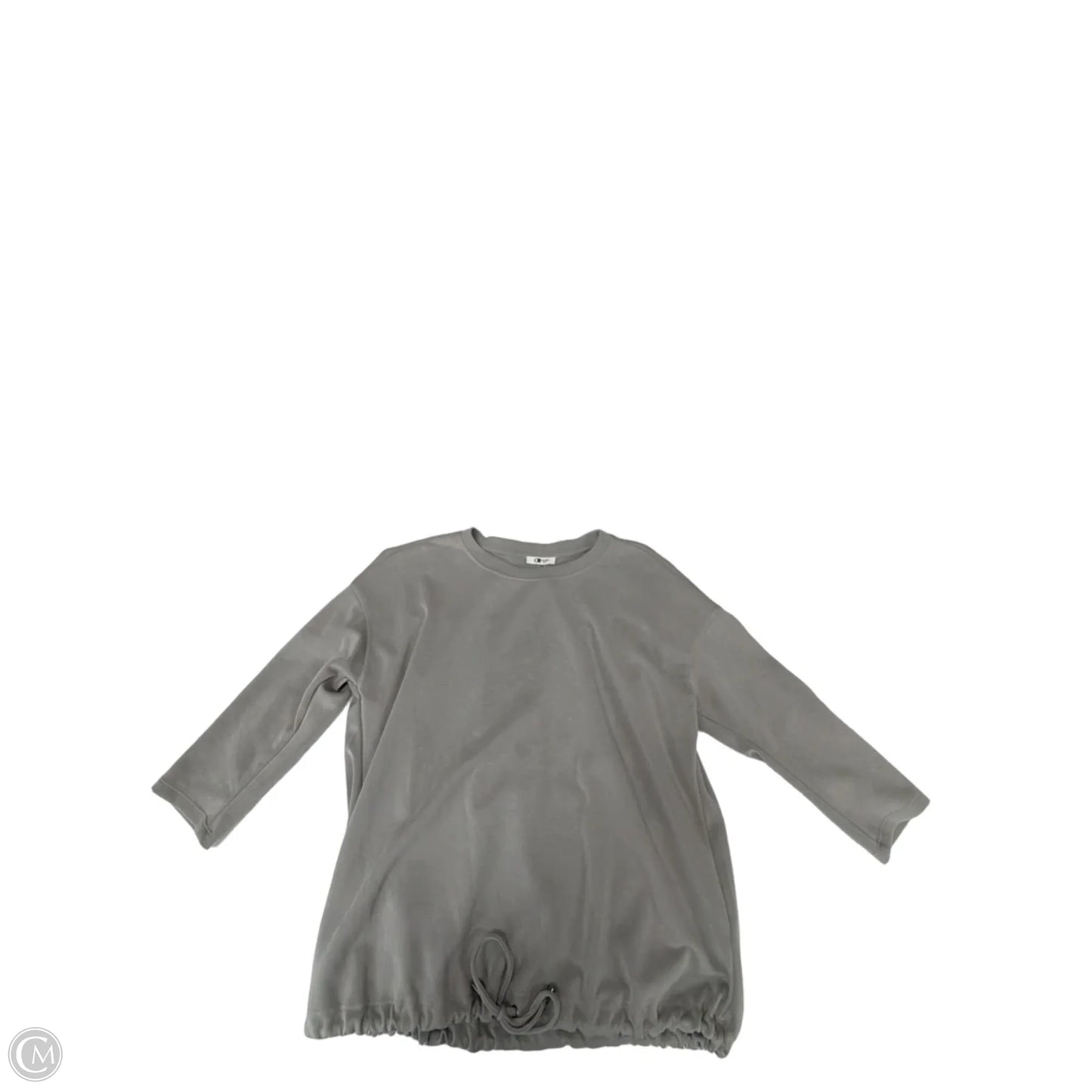 Top 3/4 Sleeve By Cable And Gauge In Grey, Size: L