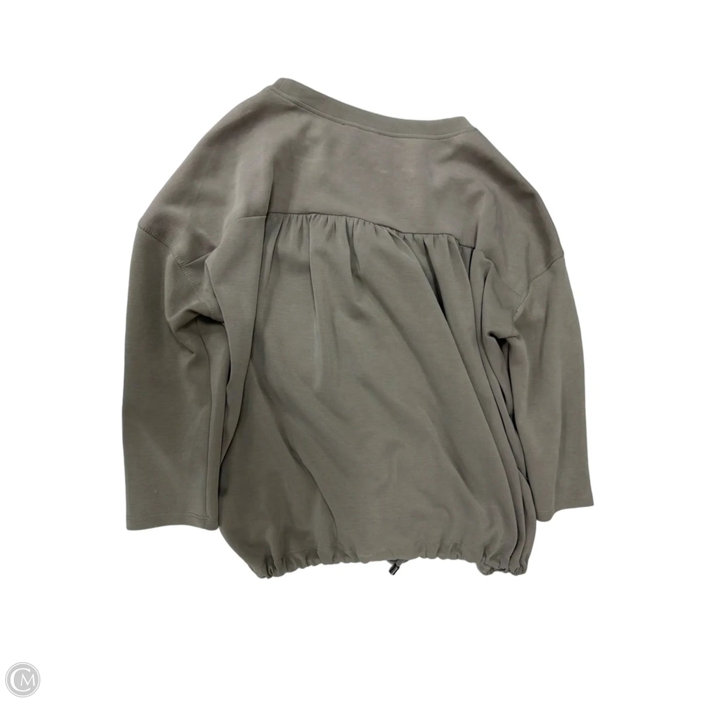 Top 3/4 Sleeve By Cable And Gauge In Grey, Size: L