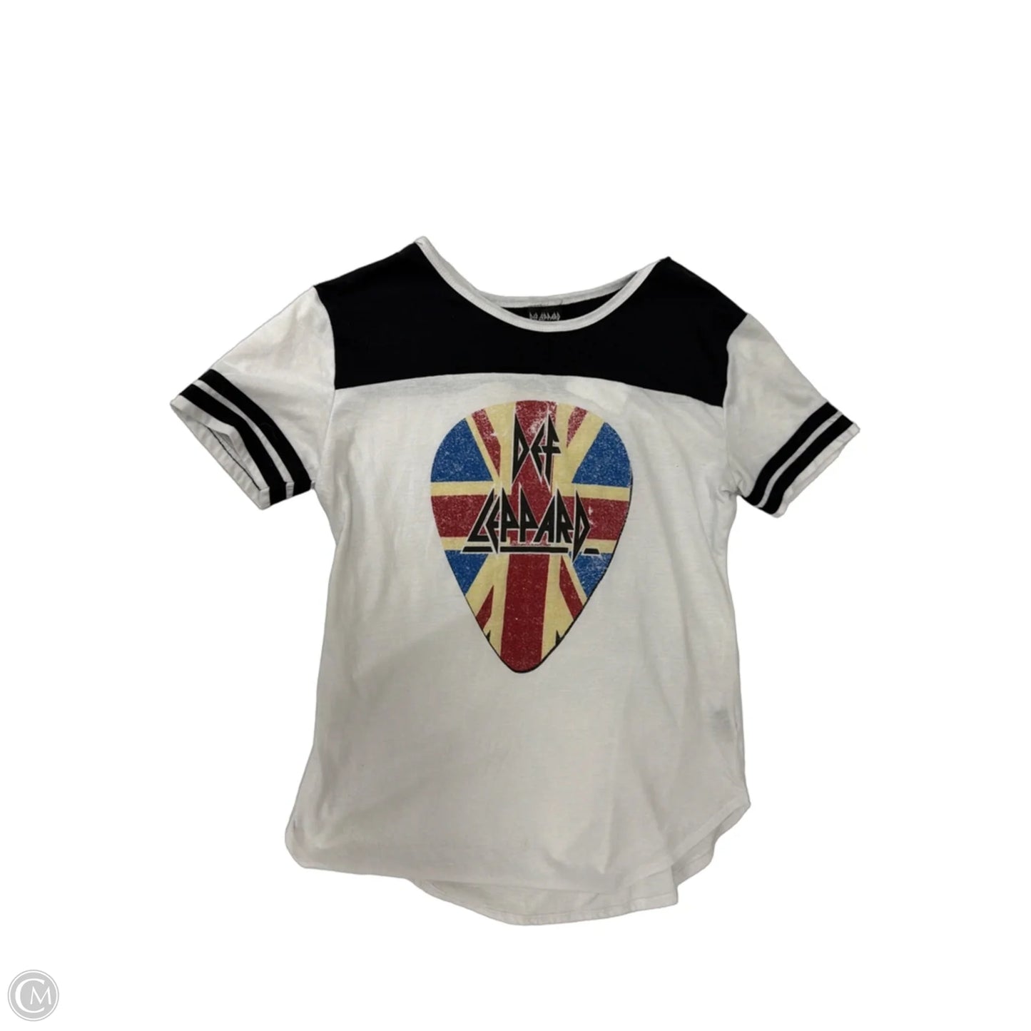 Top Short Sleeve By Clothes Mentor In Black & White, Size: L