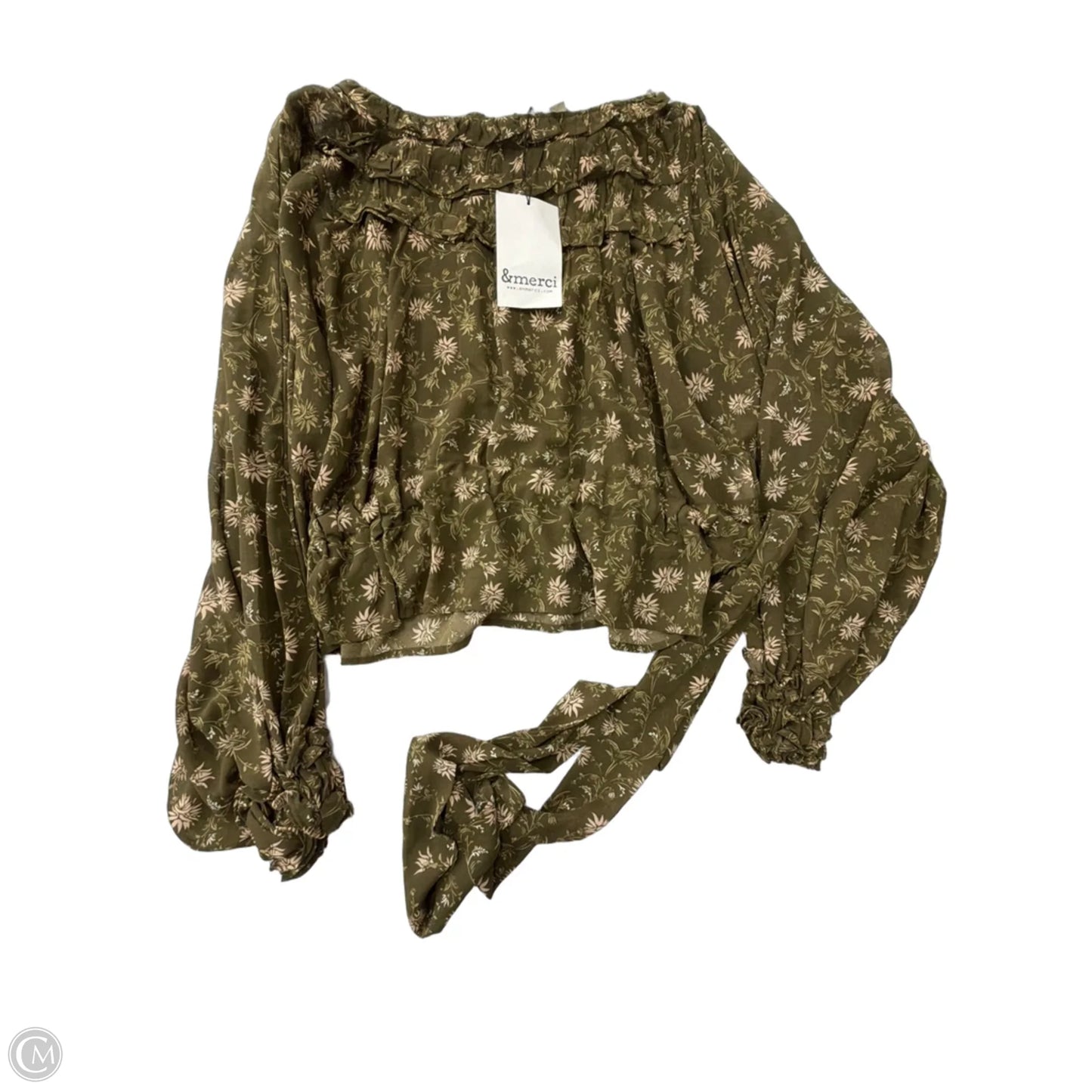 Top Long Sleeve By &merci In Green, Size: L