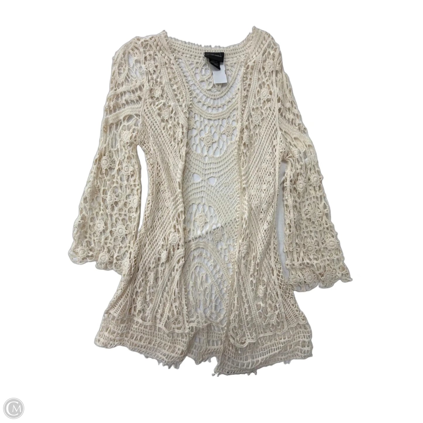 Cardigan By Clothes Mentor In Cream, Size: L