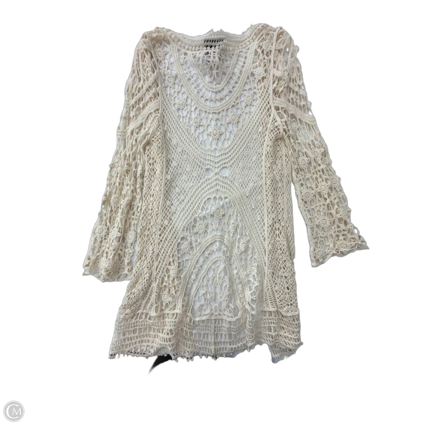 Cardigan By Clothes Mentor In Cream, Size: L