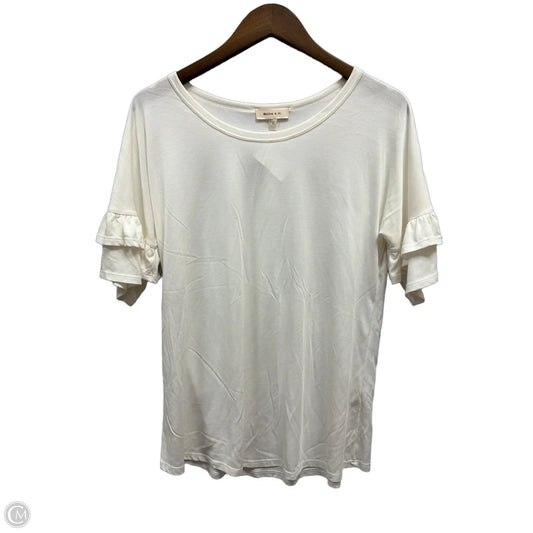 Top Short Sleeve By Hailey & Co In Cream, Size: M