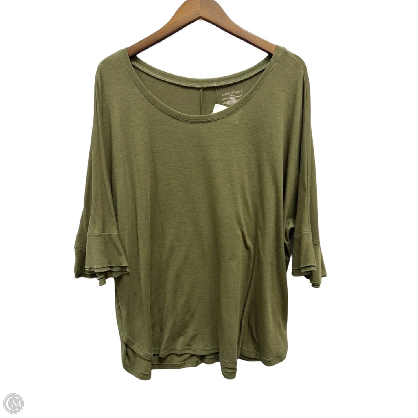 Top 3/4 Sleeve By Lane Bryant In Green, Size: 1x
