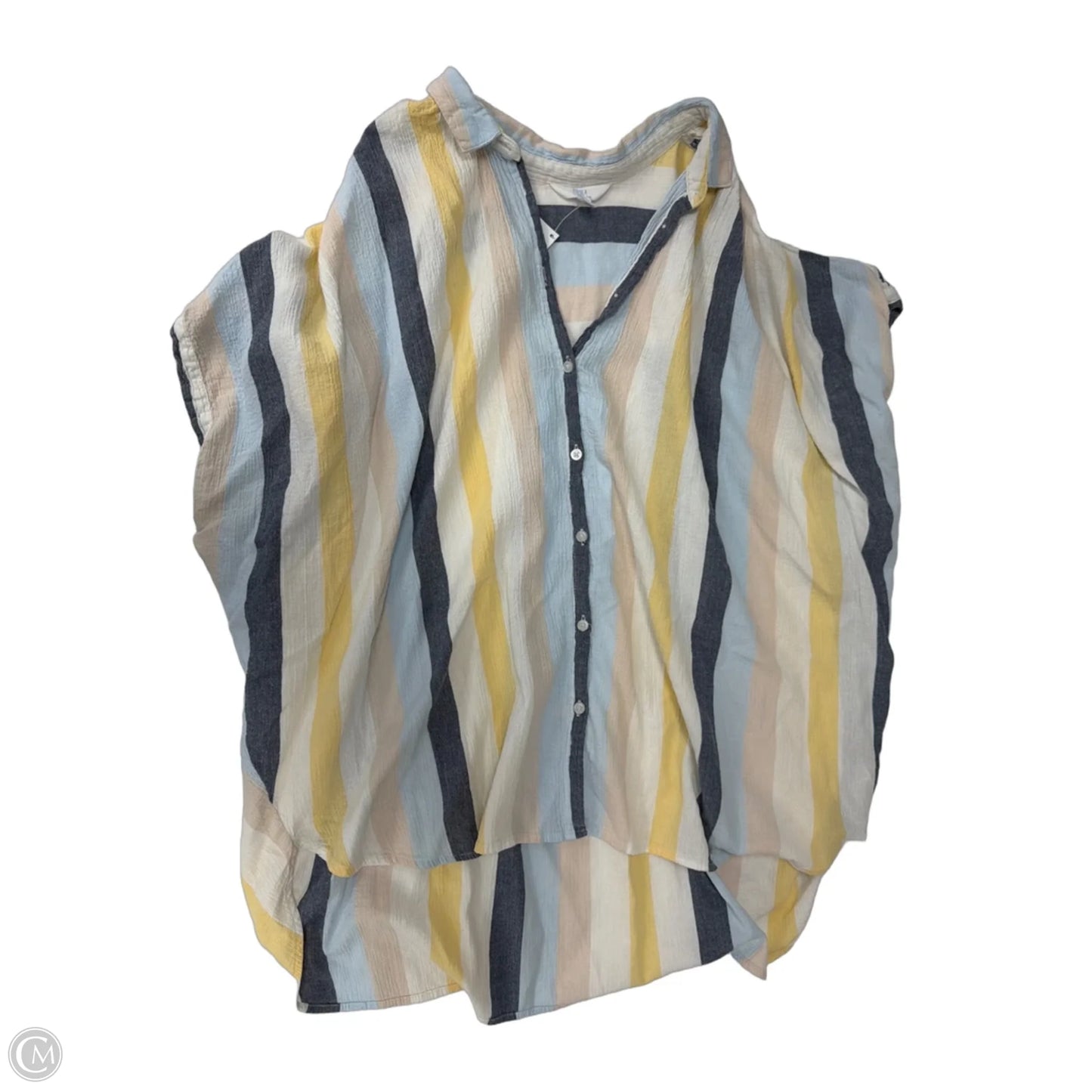 Top Short Sleeve By Time And Tru In Striped Pattern, Size: 1x