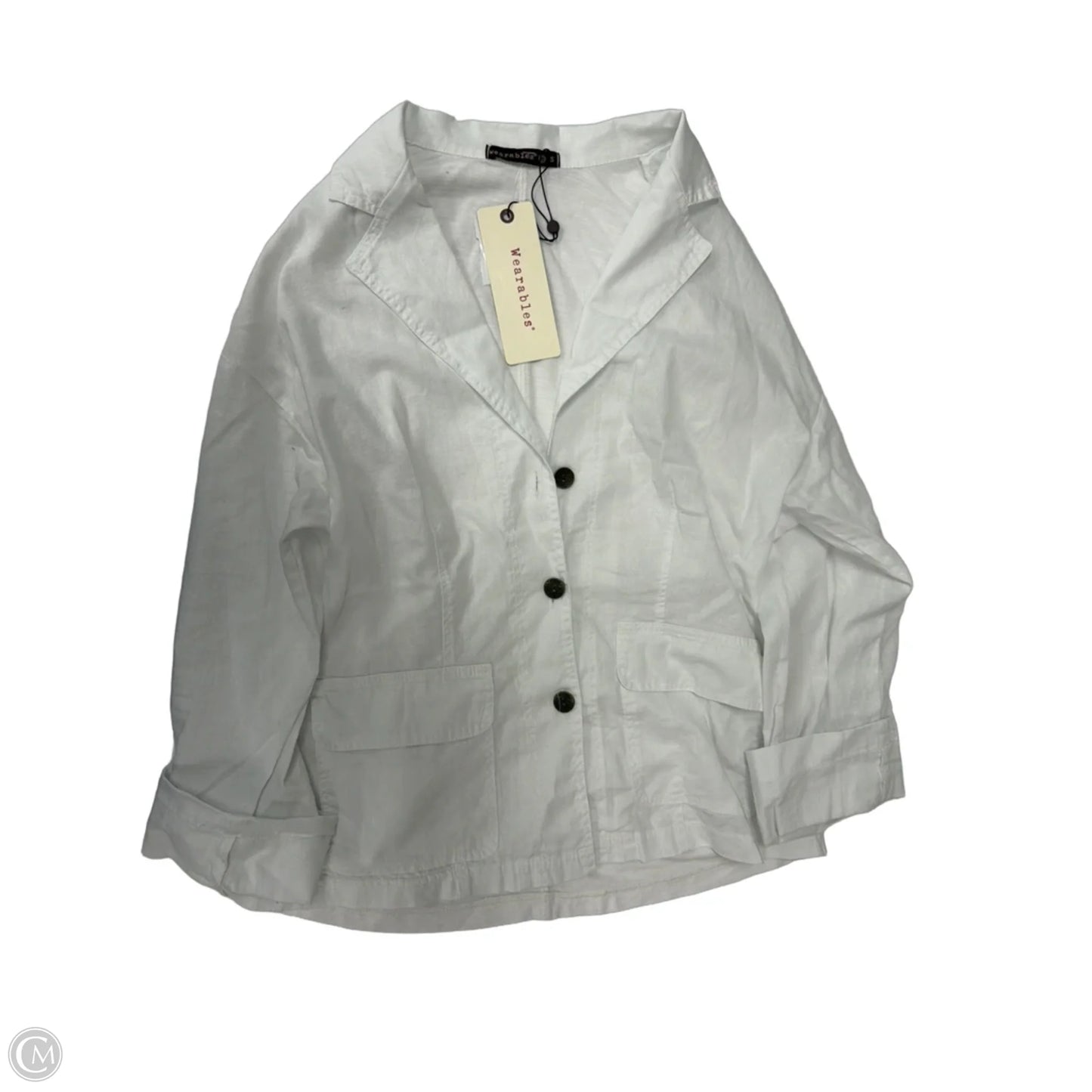 Blazer By Clothes Mentor In White, Size: S