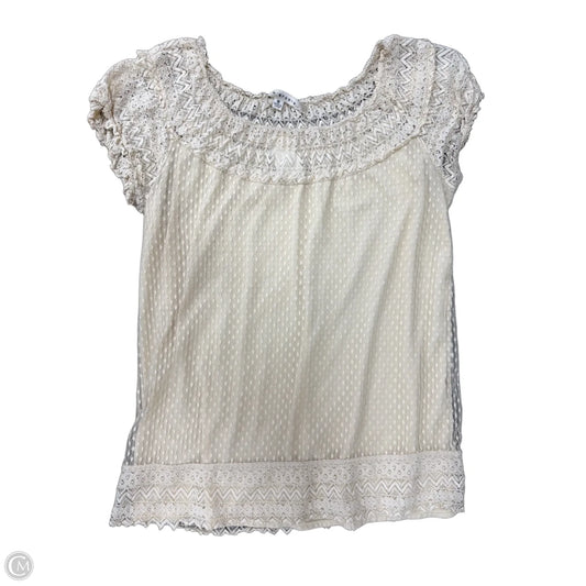 Top Short Sleeve By Max Studio In Cream, Size: M