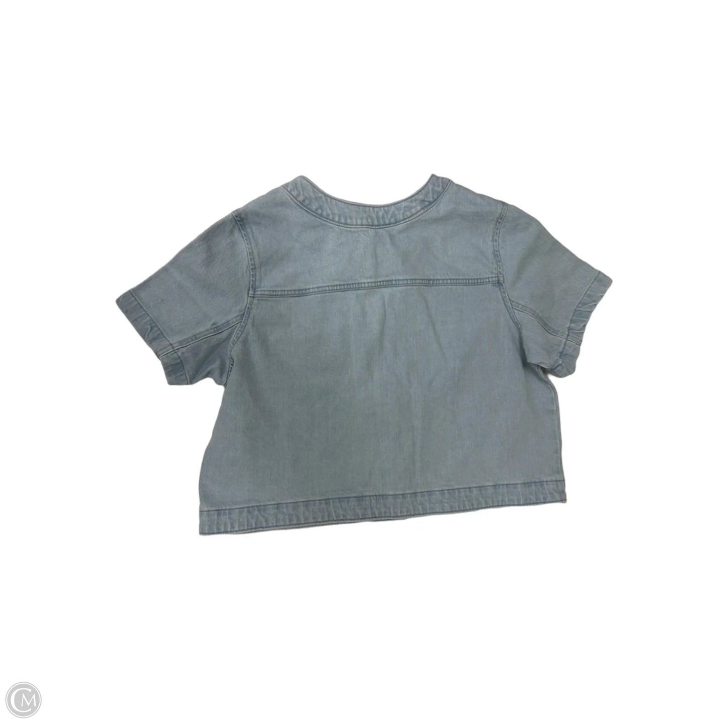 Top Short Sleeve By Free Assembly In Blue Denim, Size: M