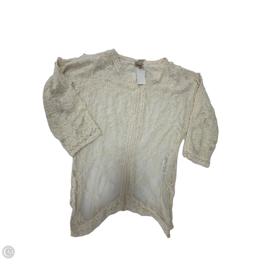 Top 3/4 Sleeve By Chicos In Cream, Size: S