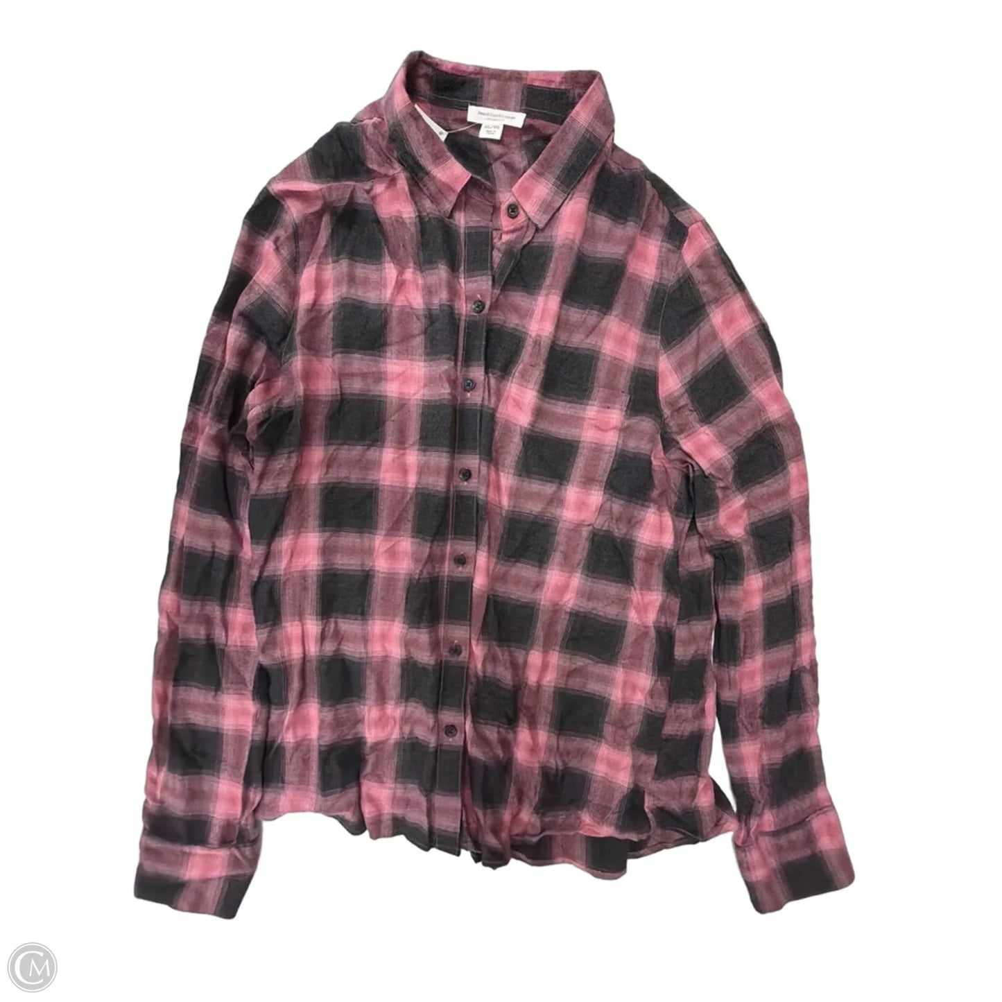 Top Long Sleeve By Beachlunchlounge In Plaid Pattern, Size: Xl