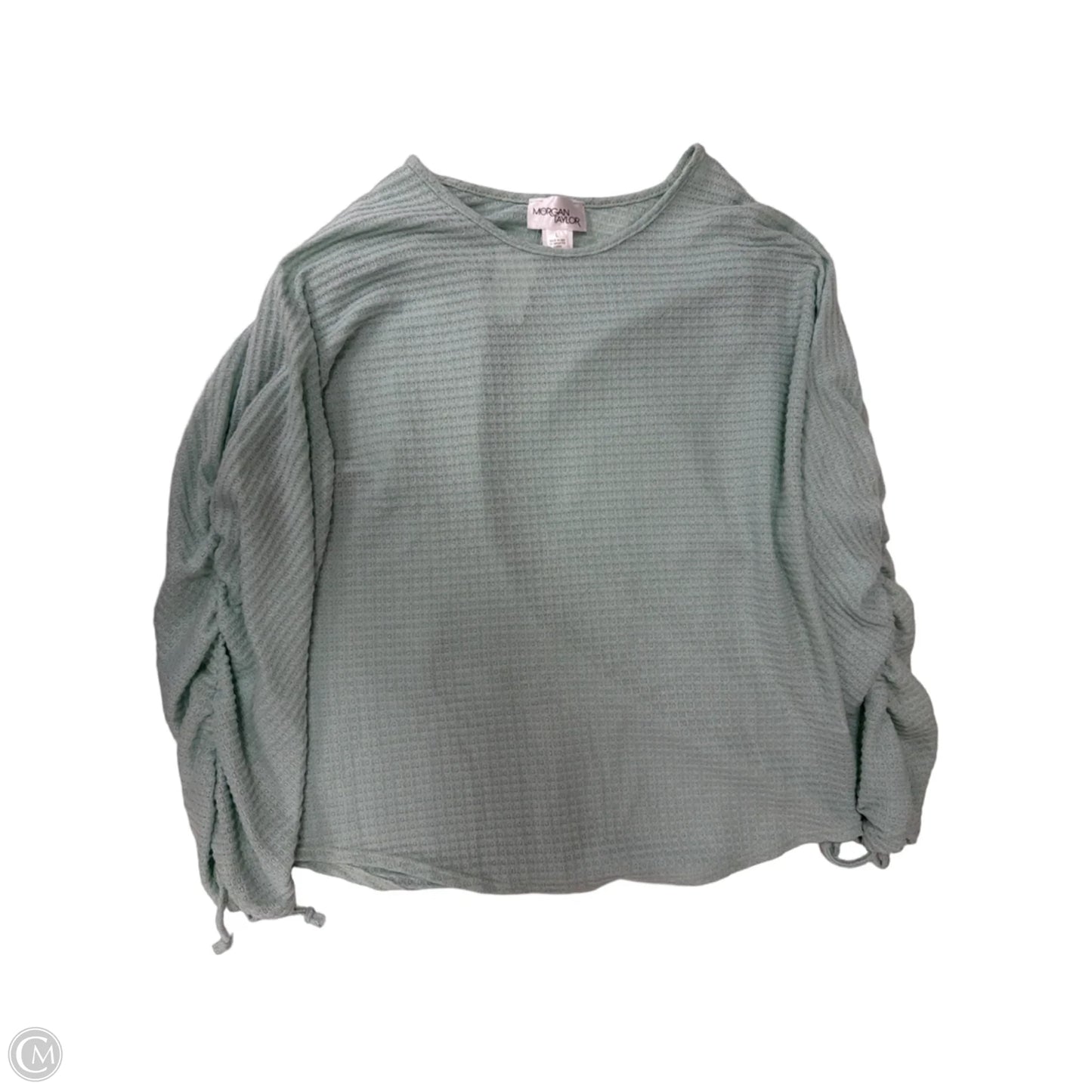 Top Long Sleeve By Morgan Taylor In Aqua, Size: L