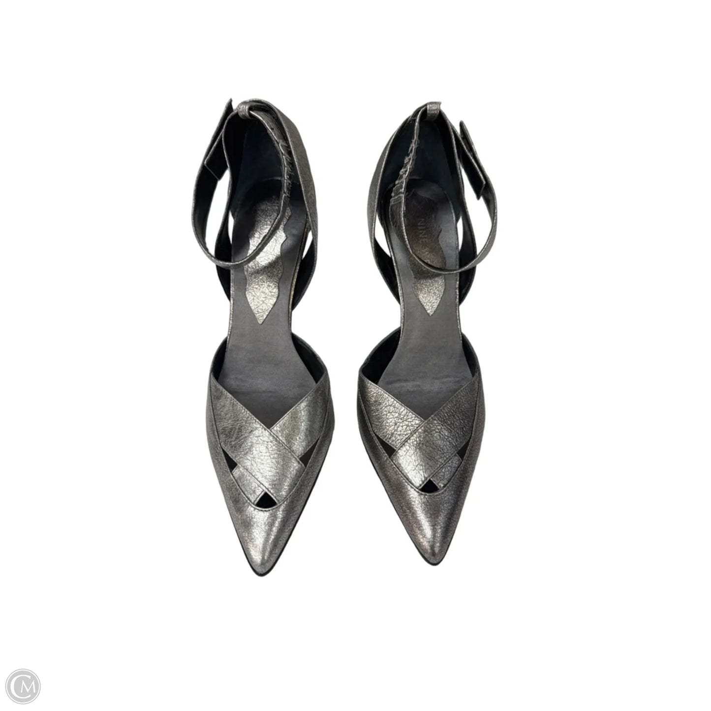 Shoes Heels Stiletto By Nine West In Silver, Size: 6