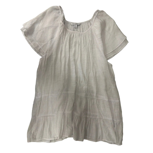 Top Short Sleeve By Counterparts In White, Size: 2x