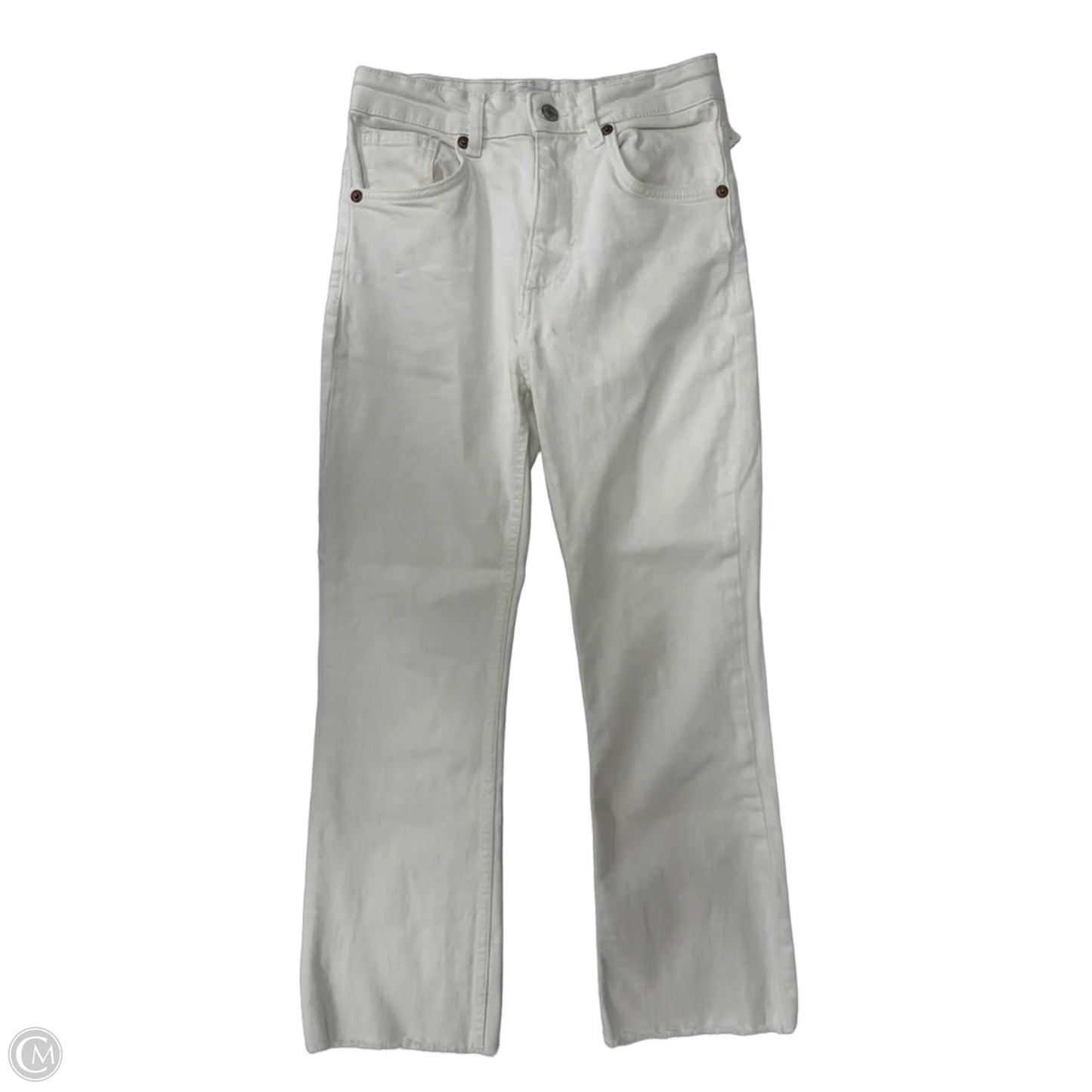 Jeans Cropped By Zara In White, Size: 4