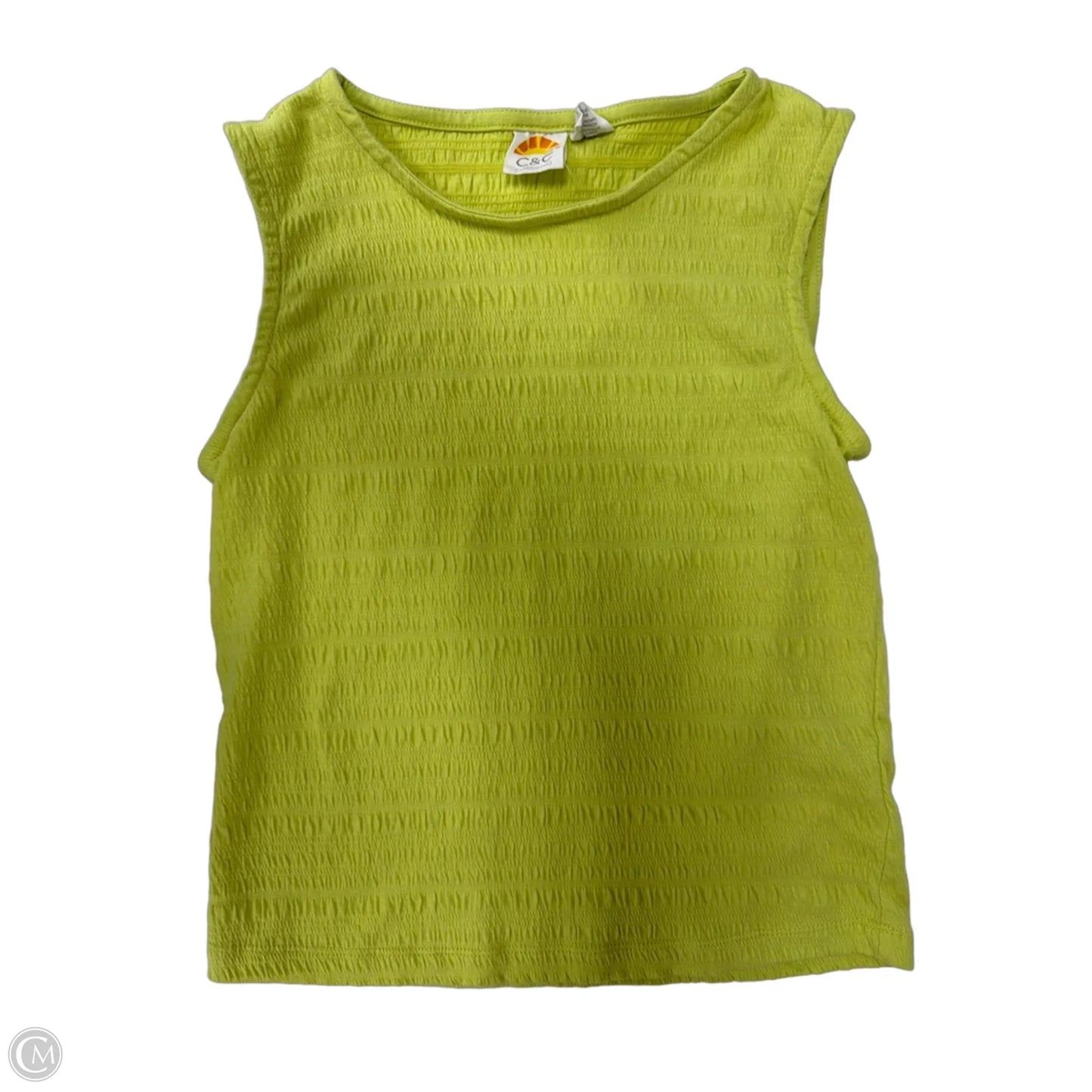 Tank Top By C And C In Chartreuse, Size: S