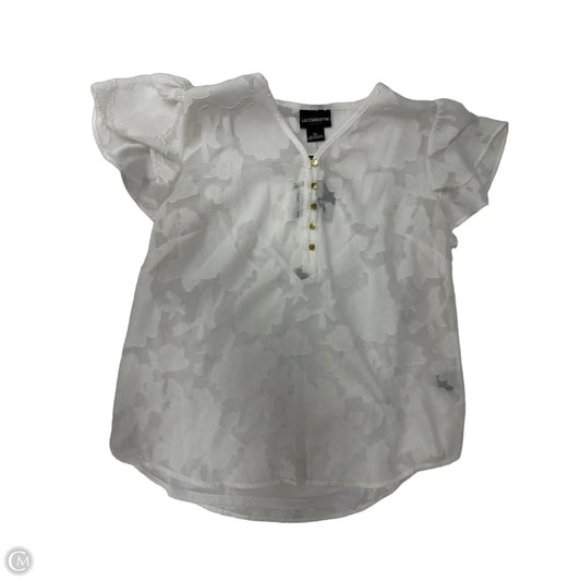 Top Short Sleeve By Liz Claiborne In White, Size: Xs