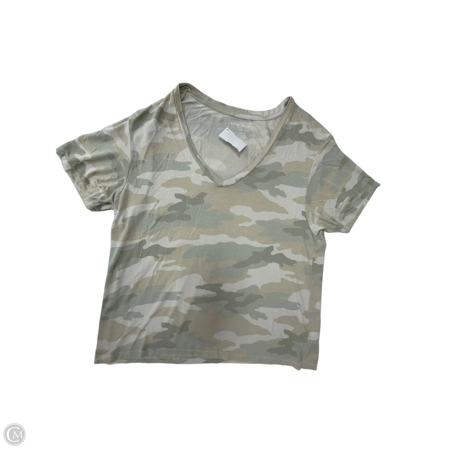 Top Short Sleeve By American Eagle In Camouflage Print, Size: M