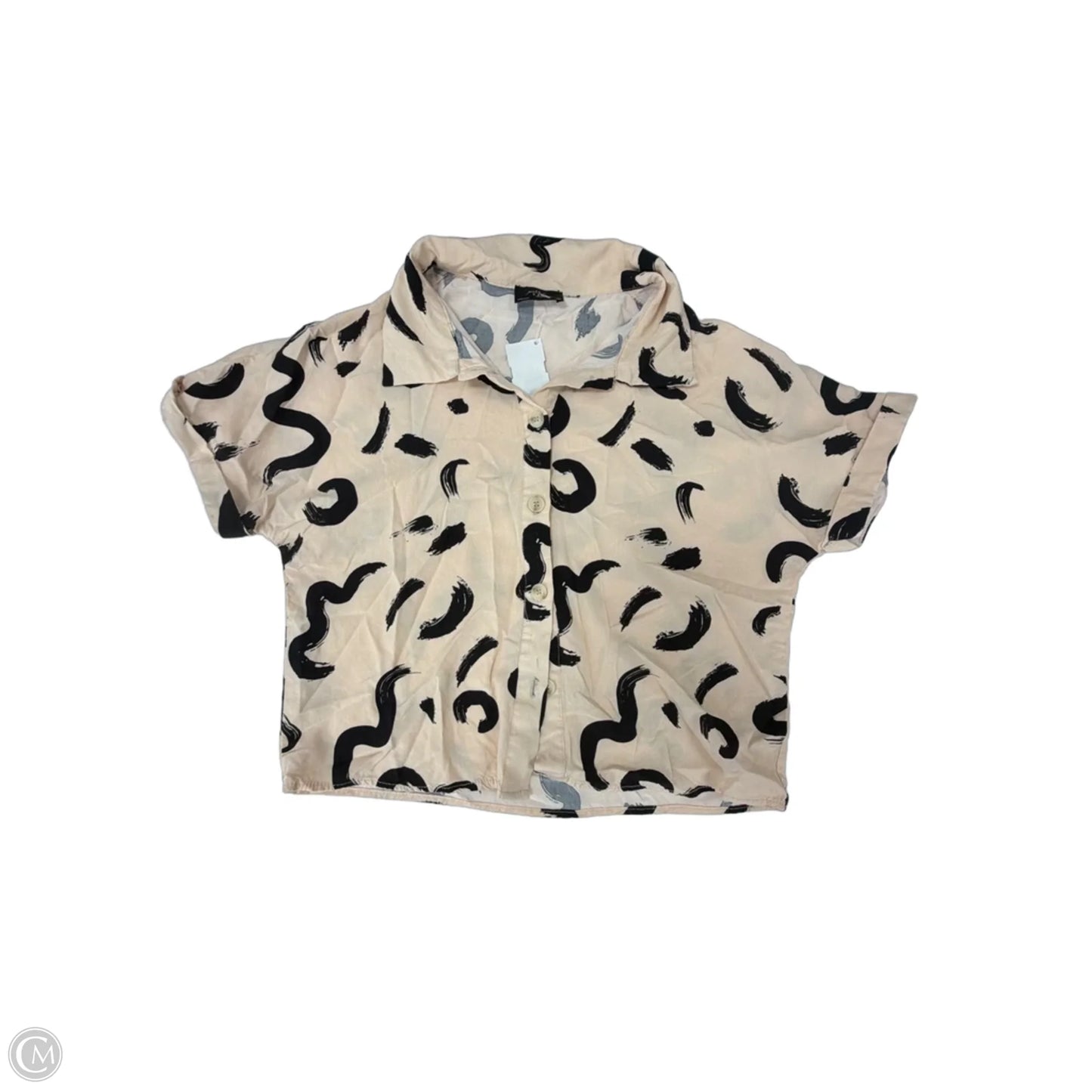 Top Short Sleeve By Milk & Honey In Black & Tan, Size: M