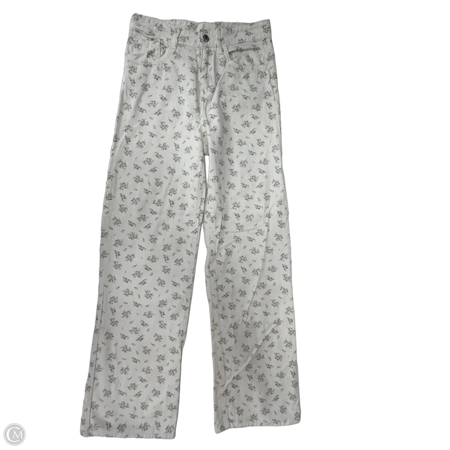 Jeans Boot Cut By H&m In Floral Print, Size: 2
