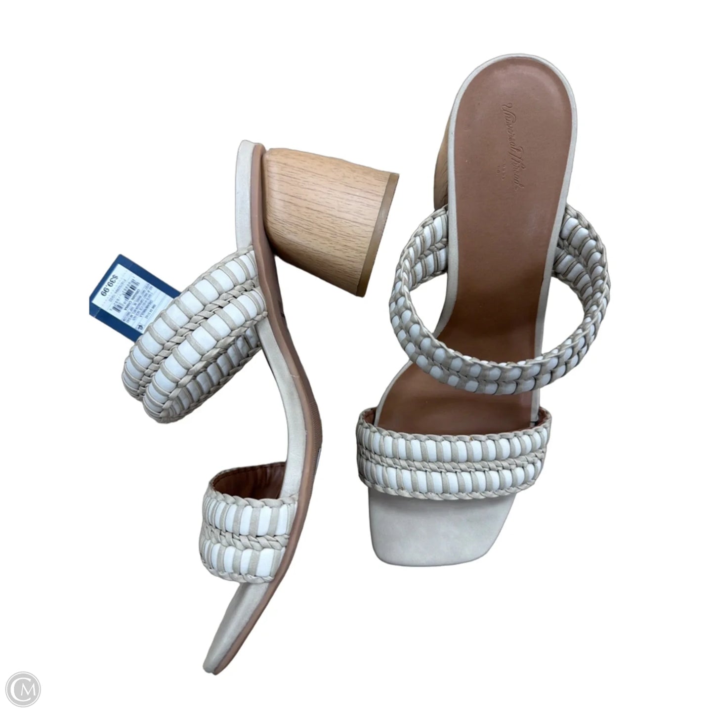 Sandals Heels Block By Universal Thread In Beige, Size: 11