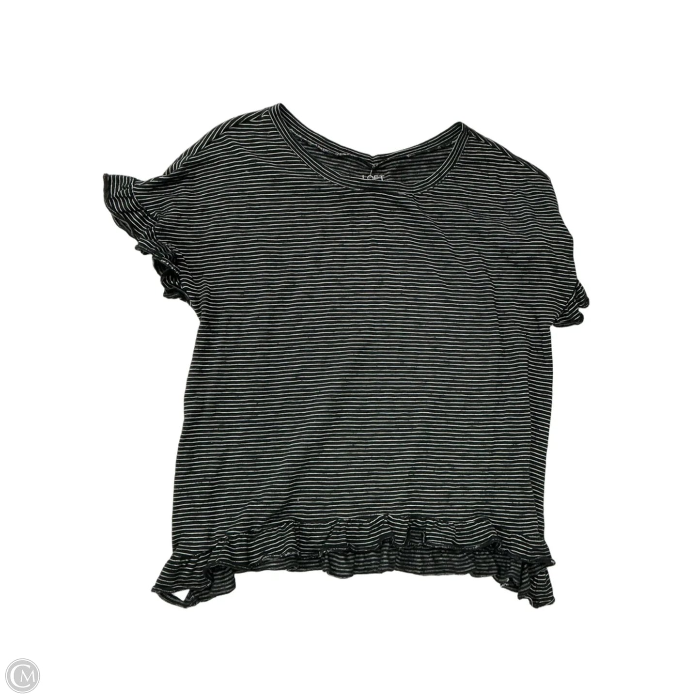 Top Short Sleeve By Loft In Striped Pattern, Size: L
