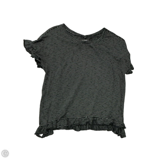 Top Short Sleeve By Loft In Striped Pattern, Size: L
