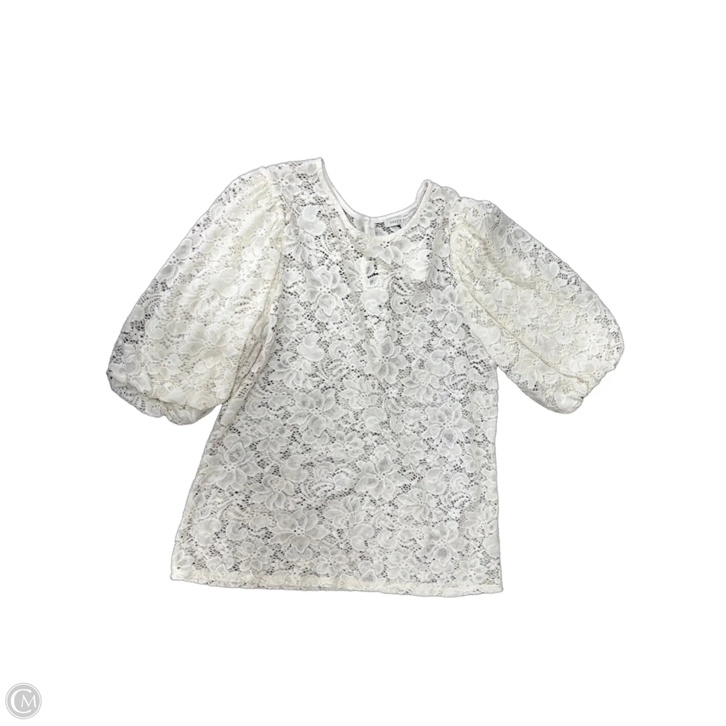 Top Short Sleeve By Green Envelope In Cream, Size: S