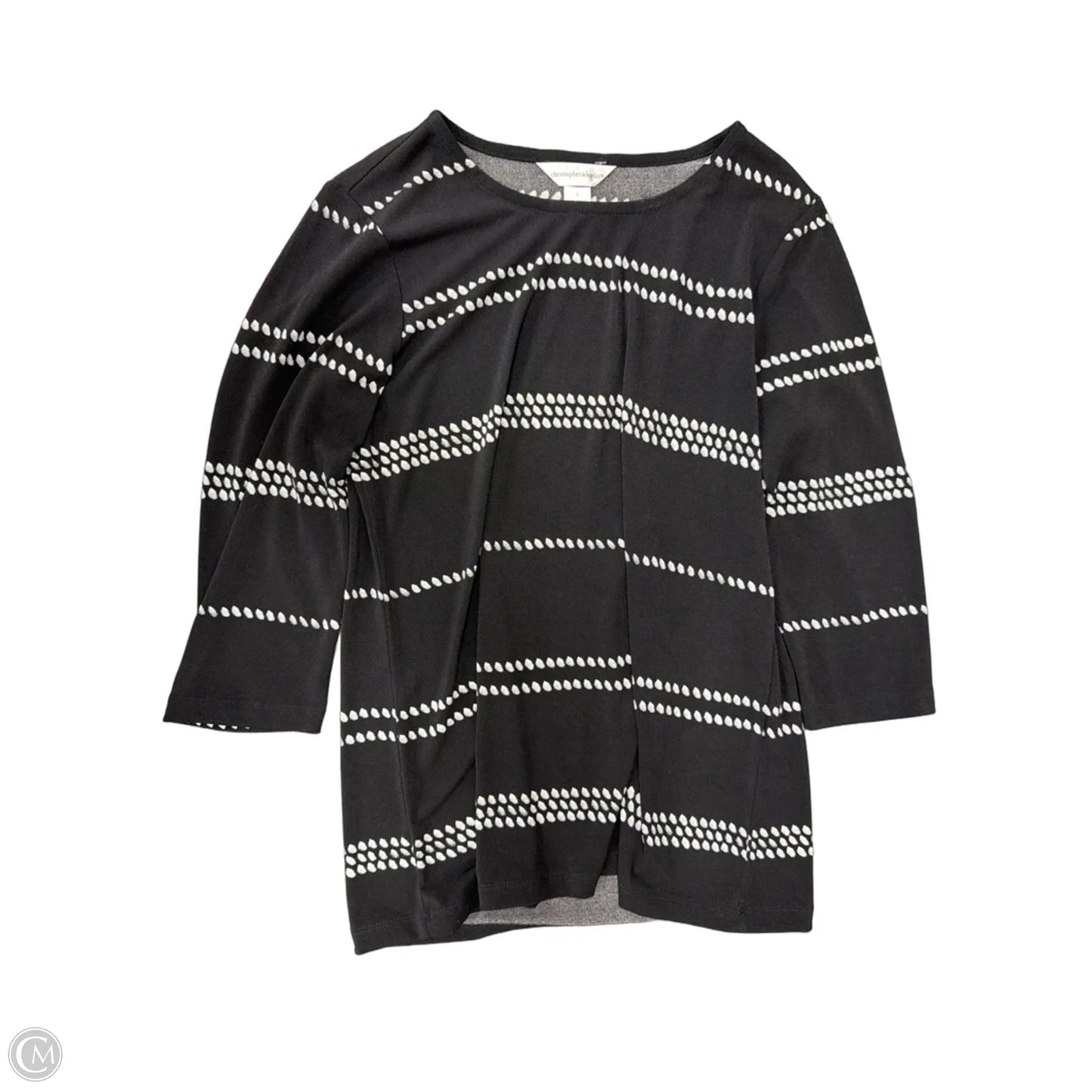 Top 3/4 Sleeve By Christopher And Banks In Black & White, Size: S