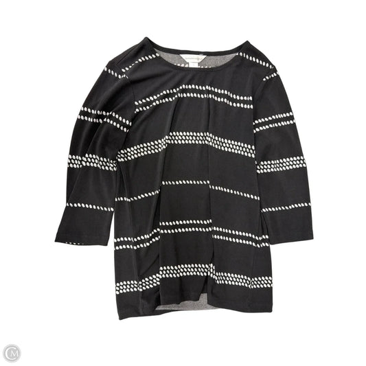 Top 3/4 Sleeve By Christopher And Banks In Black & White, Size: S