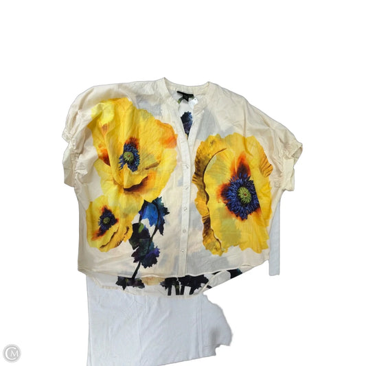 Top Short Sleeve By Ashley Stewart In Floral Print, Size: 1x